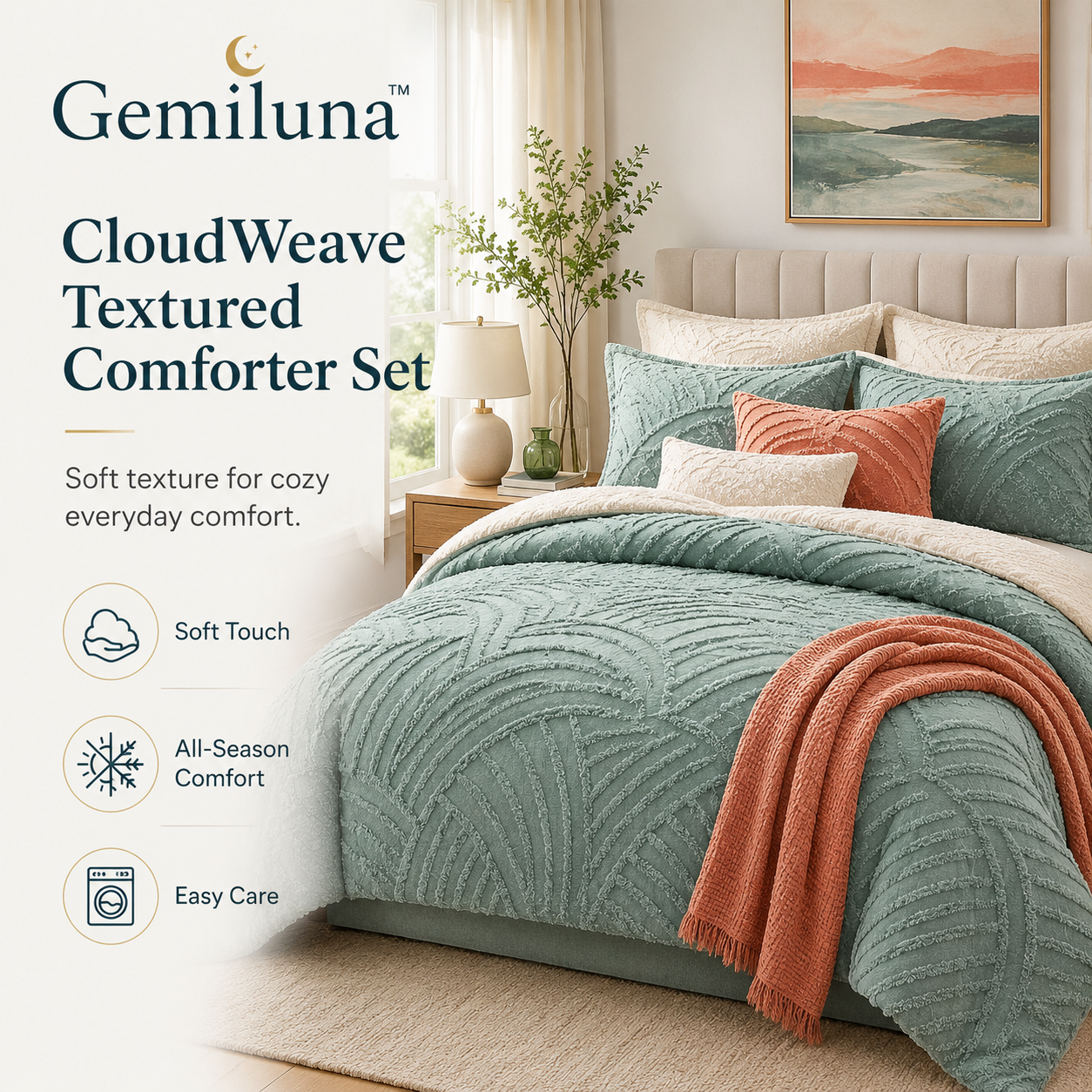 Gemiluna™ CloudWeave Textured Comforter Set